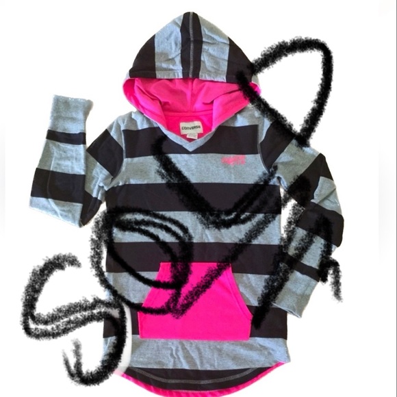 Converse Girls Relaxed Graphic Hoodie in Ivory
